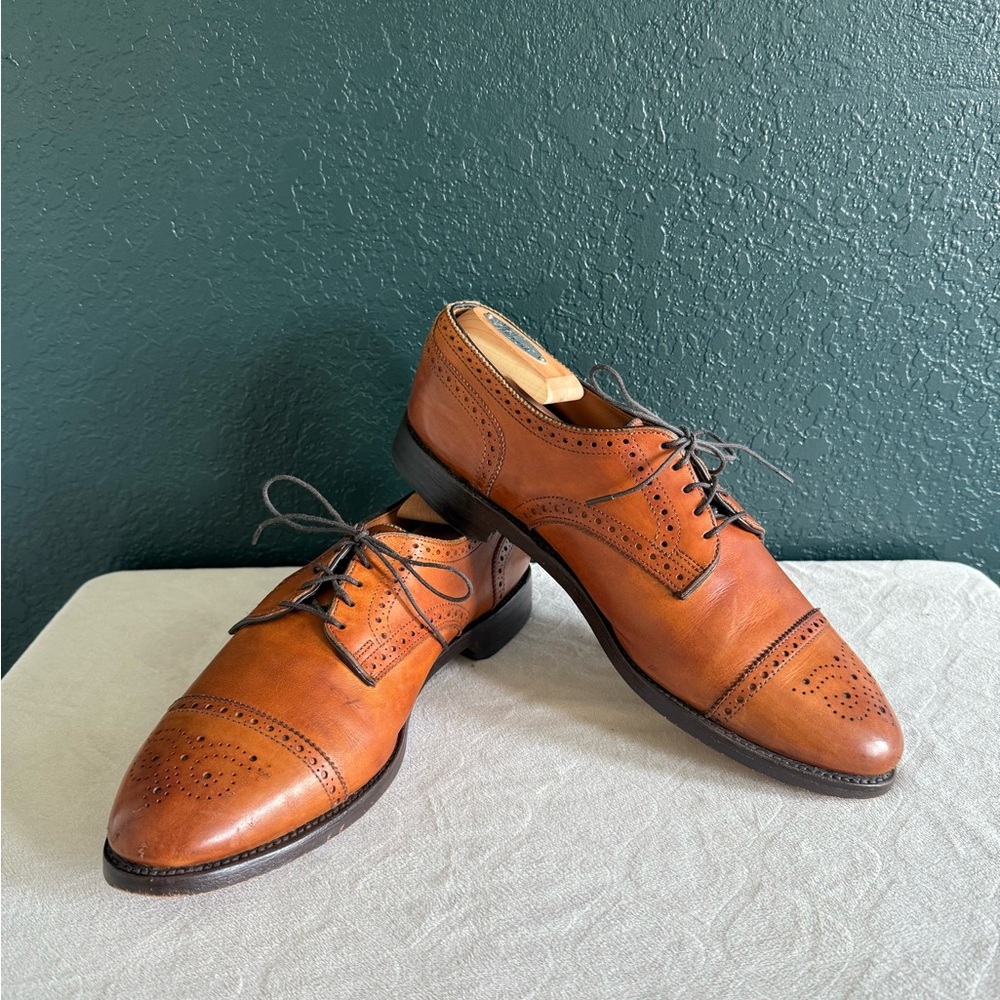 Allen Edmonds Sanford Brown Leather Oxford Shoes
